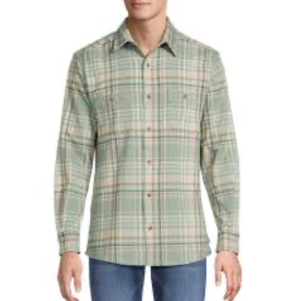 Rowm Big & Tall Nomad Collection Long Sleeve Large Plaid Corduroy Shirt